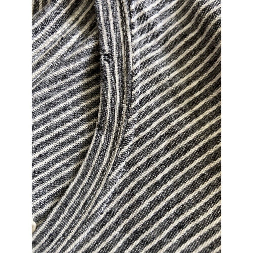Current Elliott Women Beatnik Shrirt Dress Size M Gray Striped Distressed Casual - Picture 6 of 14